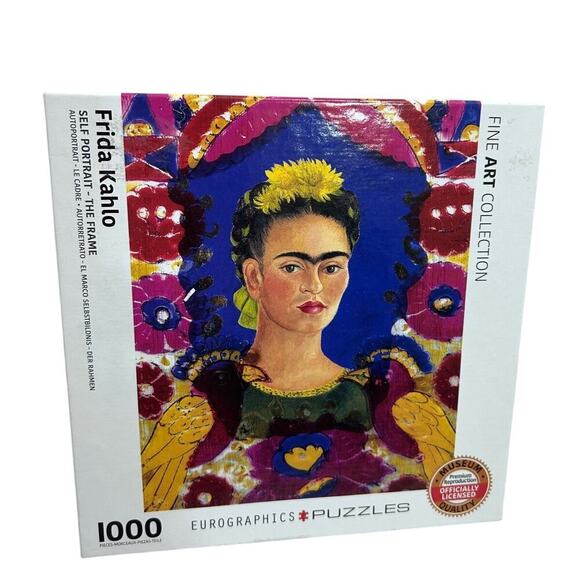 Frida Kahlo EuroGraphics Self Portrait The Frame 1000 Piece Puzzle Fine Art Coll - Picture 1 of 7